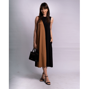 VESTIDO REISEN 15181 PRETO/CAMEL P